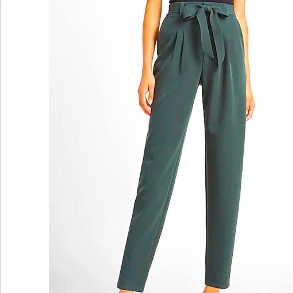 Express High Waist Belted Ankle Trouser L
